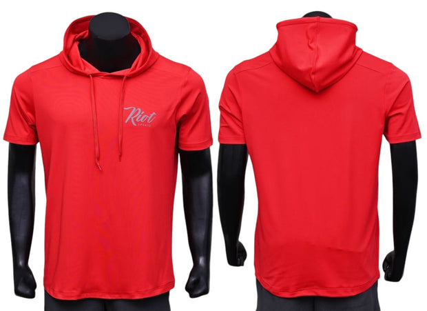 Riot red premium lightweight short sleeve hoodie