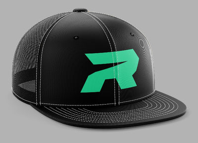 Black/Black Hat (404M) with Mint R Logo