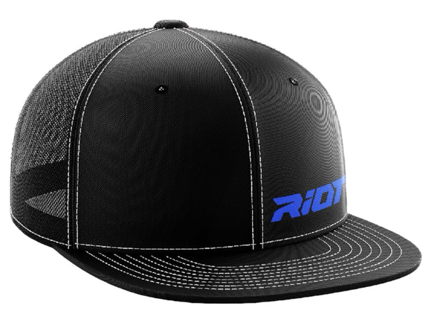 Black/Black Hat (404M) with Royal Blue Riot Logo