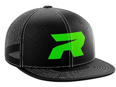 Black/Black Hat (404M) with Green R Logo