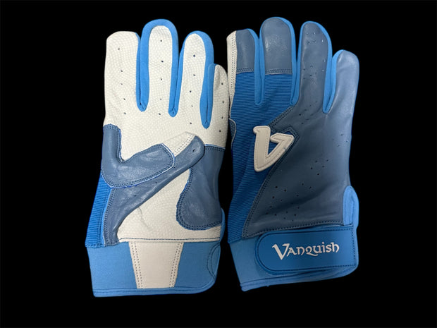 Vanquish Columbia blue short cuff batting gloves