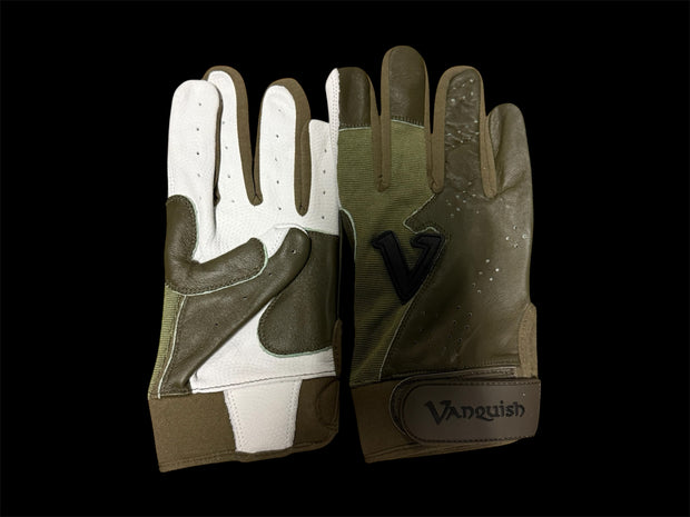 Vanquish Military green short cuff batting gloves