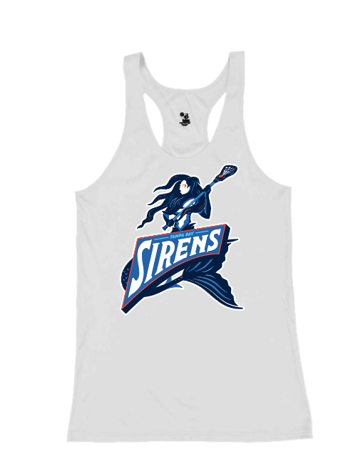 Sirens white racerback dri fit shirt