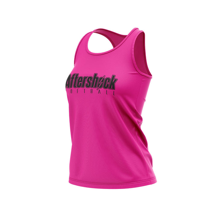 Neon Pink Women's Racerback Shirt with Aftershock 8U Black Logo