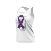 **NEW** White Women's Racerback Fight Shirt Riot Logo (choose your ribbon color)