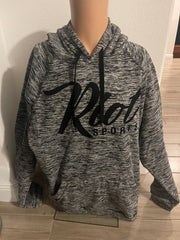 Vintage heather hoodie with Riot cursive logo