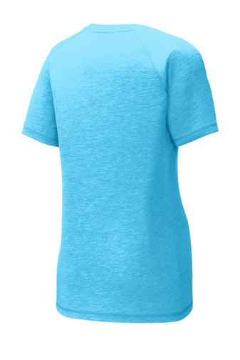 **New** Pond Blue Heather Athletic Triblend Shirt with Hex Riot Logo - Choose your shirt style