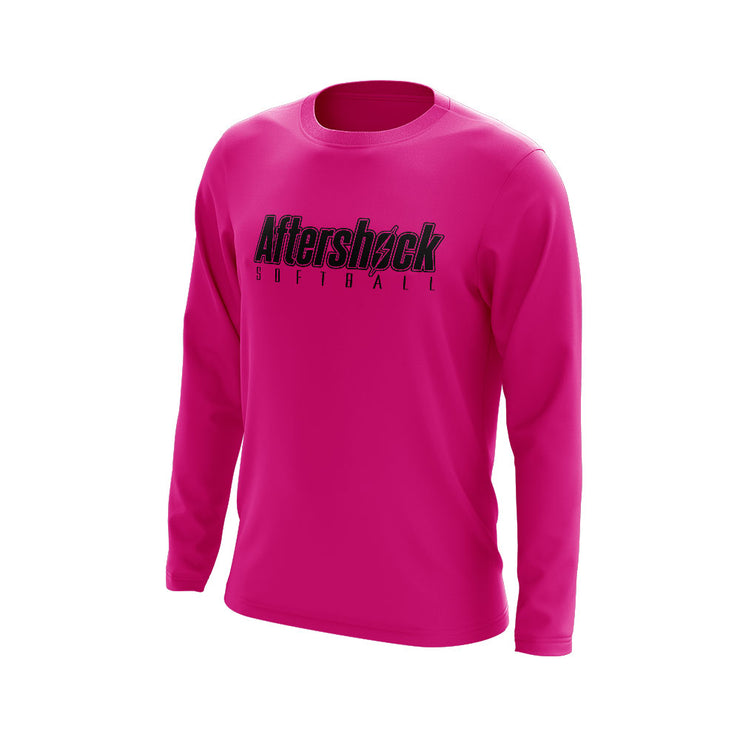 Neon Pink Long Sleeve Shirt with Aftershock 8U Black Logo