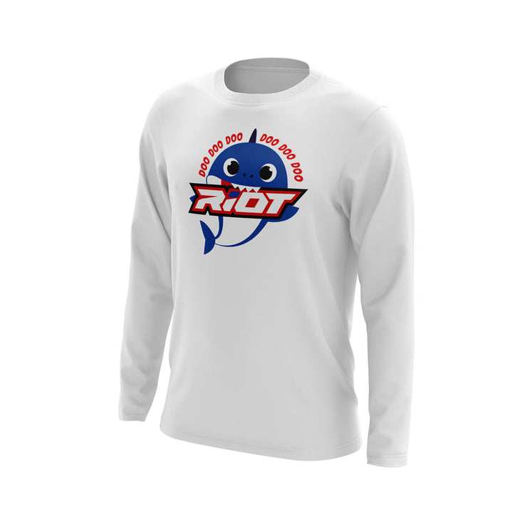 White Long Sleeve with Baby Shark Boy Riot Logo