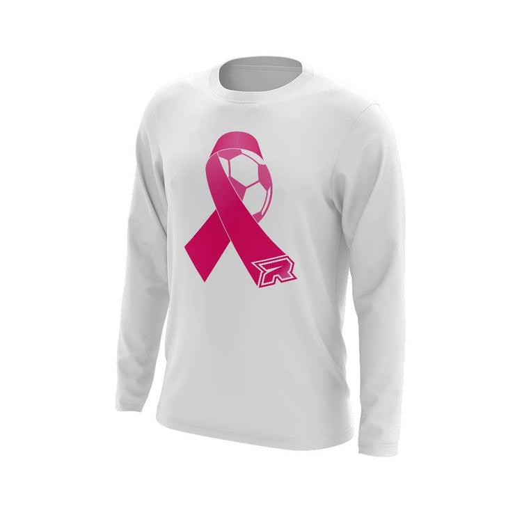 **NEW** White Triblend Long Sleeve with Soccer Ribbon Riot Logo - Choose your color ribbon