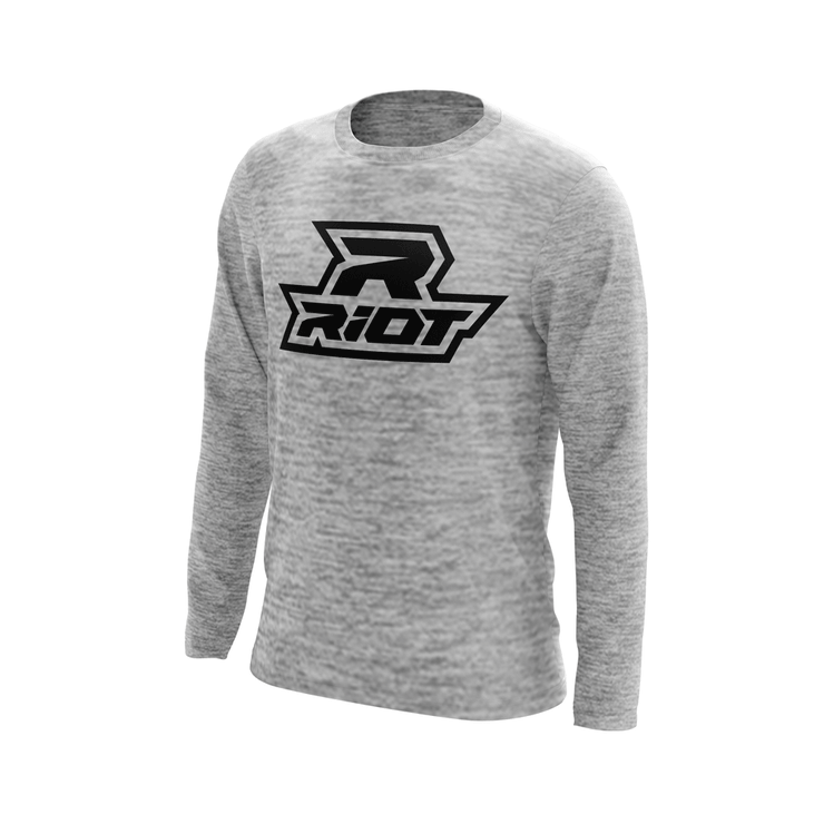 Silver Electric Long Sleeve with Black Riot Logo