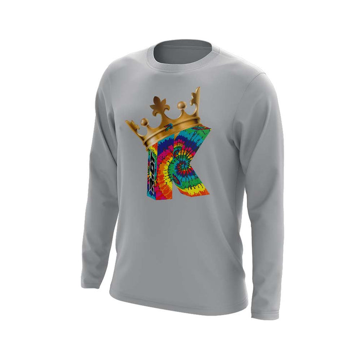**NEW** Grey Long Sleeve with Strikeout King Riot Logo - Choose your logo color