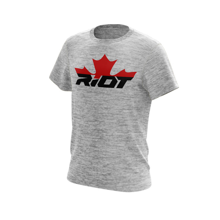 Silver Electric Short Sleeve with Canada Riot Logo