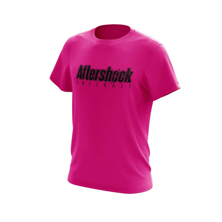 Neon Pink Short Sleeve Shirt with Aftershock 8U Black Logo