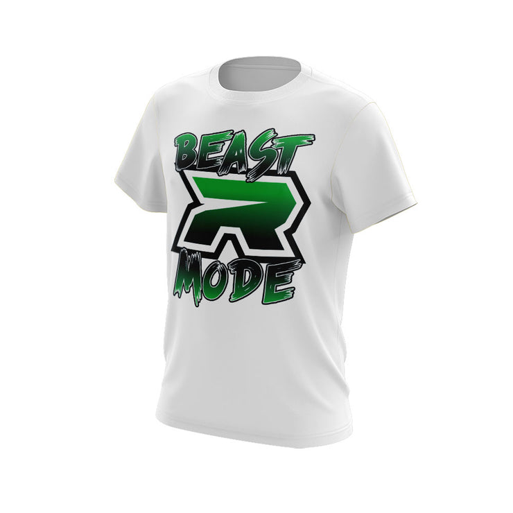 White Short Sleeve Shirt with Beast Mode Riot Logo