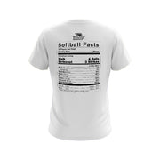 **NEW** White Short Sleeve Shirt with Softball Facts Riot Logo - Choose your logo color