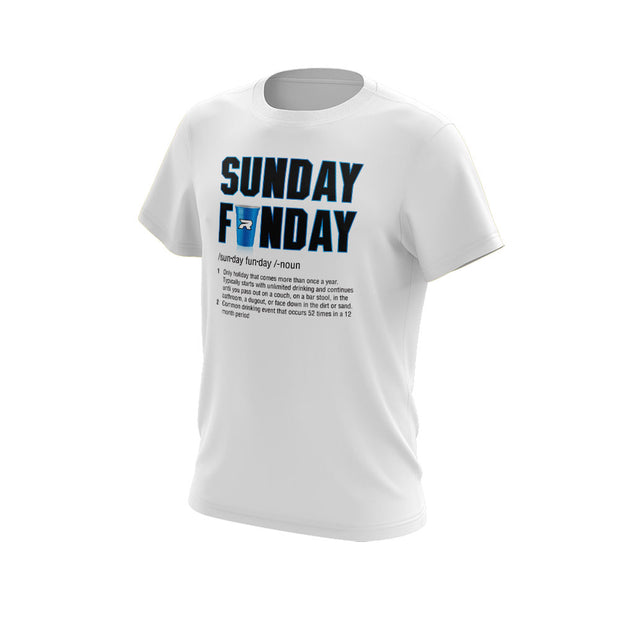 **NEW** White Short Sleeve Shirt of the Week with Sunday Funday Riot Logo