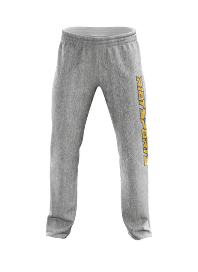 Heather Grey Sweatpants with Gold Glitter Riot Logo