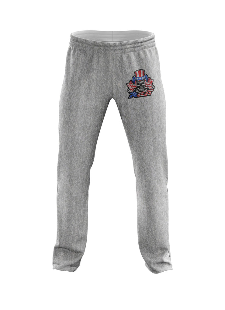 Heather Grey Sweatpants with USA Skull & Guns Riot Logo