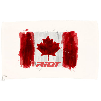 White Game Towel with Riot Canada Watercolor Logo