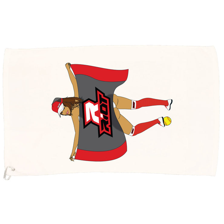 White Game Towel with Towel Pinup Riot Logo