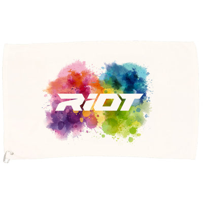 White Game Towel with Riot Watercolor Logo