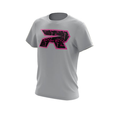 Grey Short Sleeve with Riot Valentines Day Pattern Logo