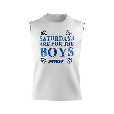 White Shirt with Riot "Boys" Fathers Day Logo - Custom Back