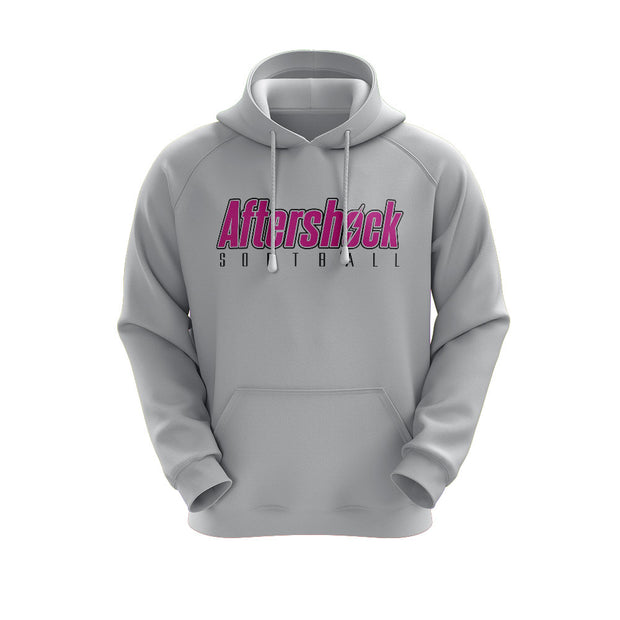 Heather Grey Hoodie with Aftershock 8U Pink Logo