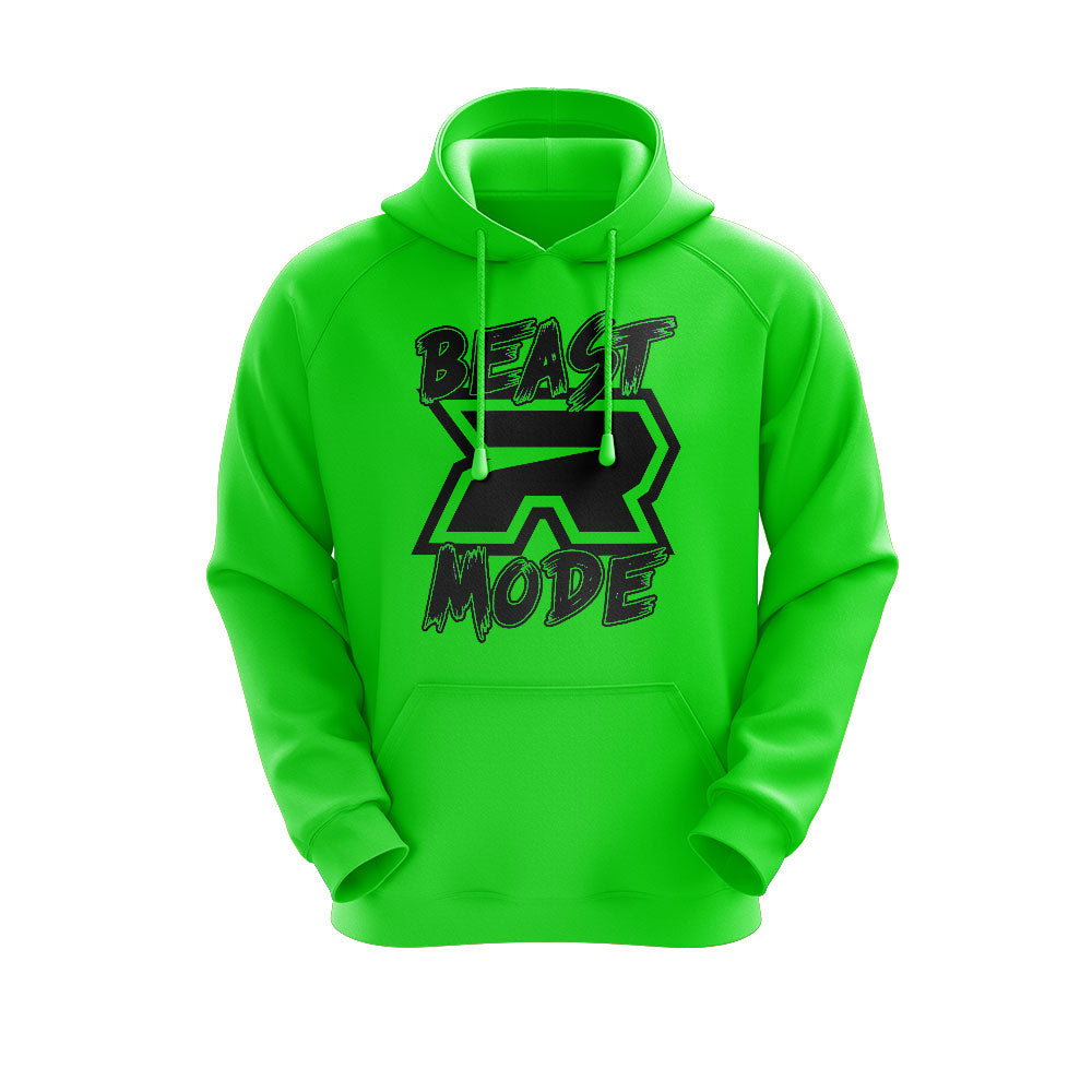 NEW Neon Green Hoodie w Beast Mode Riot Logo Riot Sports Gear