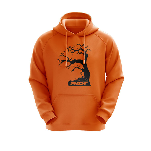 **NEW** Neon Orange Hoodie w/ Halloween Tree Riot Logo