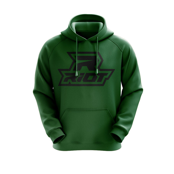 Riot Hoodie with Black Riot Logo - Choose Hoodie Color