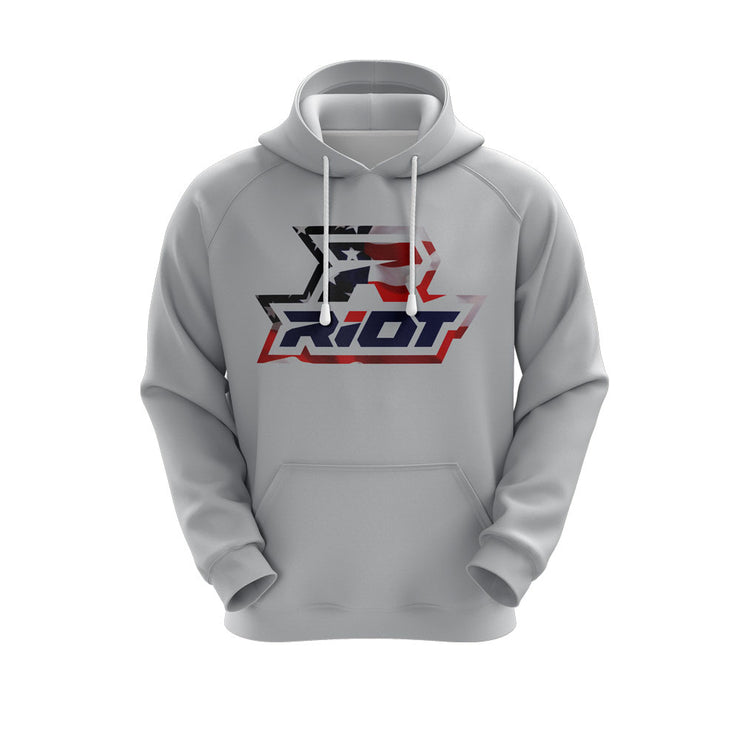 Heather Grey Hoodie w/ USA Riot Logo