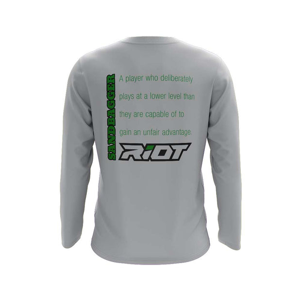 Grey Long Sleeve Shirt with Sandbagger Riot Logo