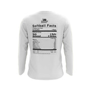 **NEW** White Long Sleeve Shirt with Softball Facts Riot Logo