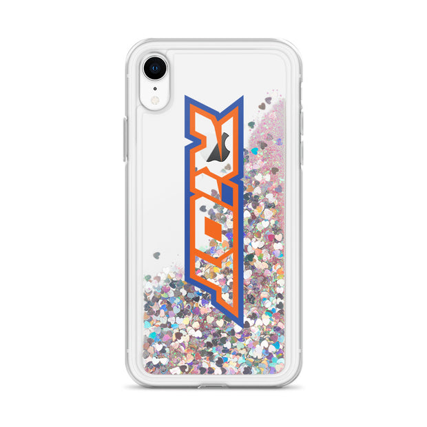 Orange/Blue/Clear Riot Logo Liquid Glitter Phone Case