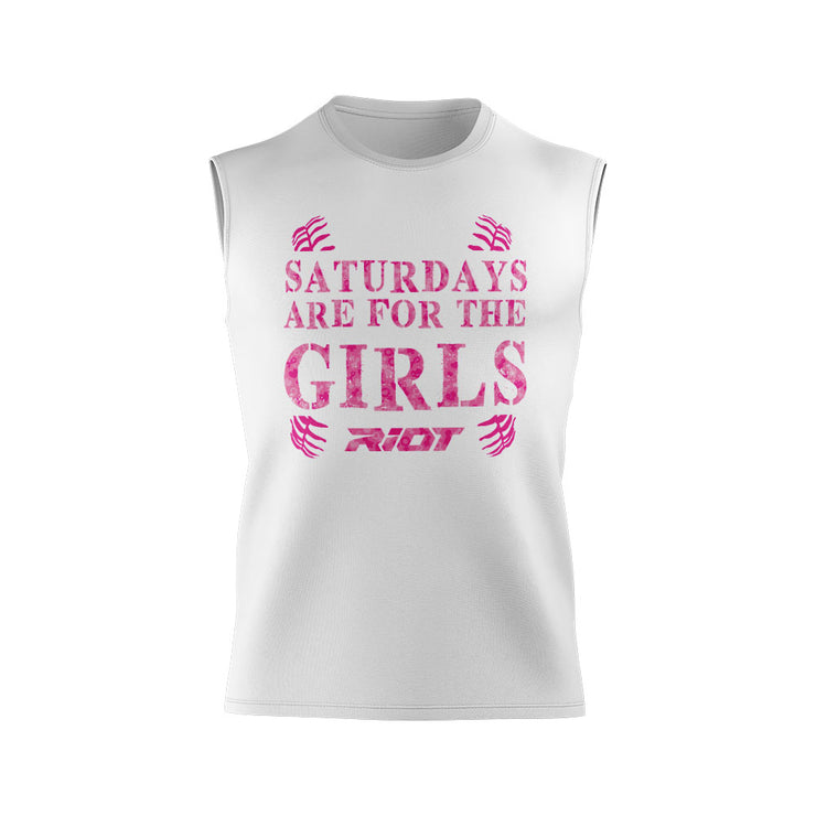 White Shirt with Riot "Girls" Mothers Day Logo - Custom Back