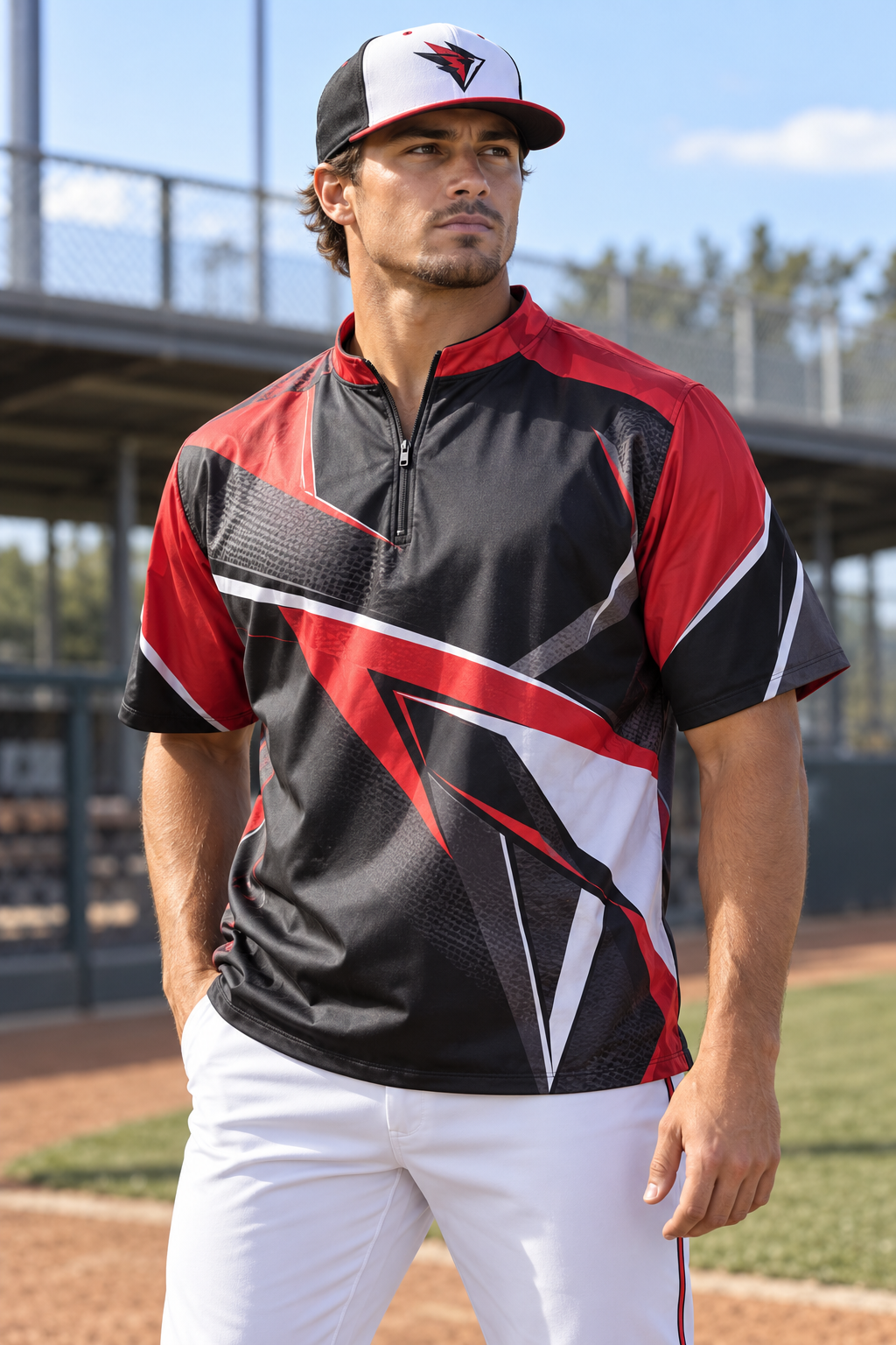 Custom short sleeve quarter-zip BP jacket
